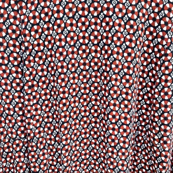 H&M Rust Navy Floral Print 3/4 Sleeve Dress - Picture 7 of 12